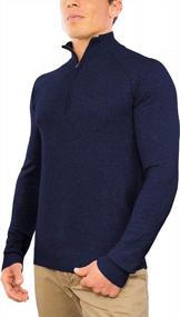 img 3 attached to Men'S Slim Fit 1/4 Zip Pullover Sweater - Durable Wash Friendly Soft Fitted
