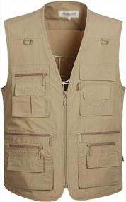 img 1 attached to Flygo Mens Summer Outdoor Work Safari Fishing Travel Photo Vest With Pockets