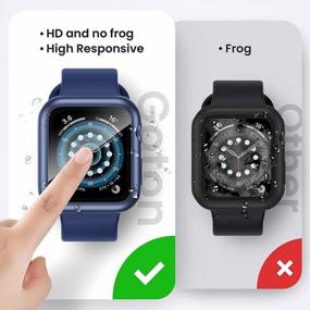 img 1 attached to Protect Your Apple Watch With Goton'S Waterproof Screen Protector Case - 2 Pack For Apple Watch Series 4 5 6 SE (44Mm) - Blue+Blue
