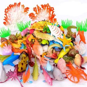 img 4 attached to 🌊 Pawliss 52-Piece Ocean Sea Animals Toys - Under The Sea Life Figure Bath Toys for Kids - Plastic Marine Creatures Favors - Mini Toys for Education - Tiny Toys for Better SEO