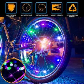 img 1 attached to Multicolor Waterproof Bike Wheel Lights 2021 - MapleSeeker Kids Bicycle Spoke Lights With Batteries Included