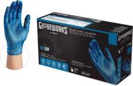 🧤 gloveworks blue vinyl light-industrial disposable gloves, 3 mil, food-safe, latex & powder-free, medium, box of 100 - convenient and reliable hand protection for various industries logo