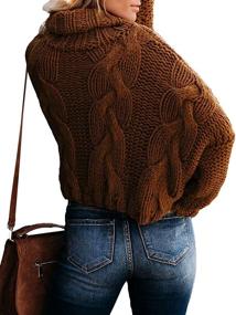 img 1 attached to Chunky Turtleneck Sweaters For Women: Oversized Balloon Sleeve Pullovers - Ideal Outerwear For S-XXL Sizes