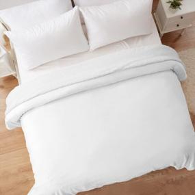 img 1 attached to KAWAHOME Флисовое одеяло из шерпы Queen Size Зимнее сверхмягкое очень теплое и тяжелое толстое зимнее одеяло 500GSM для дивана-кровати, 90 "X 90" (белый)