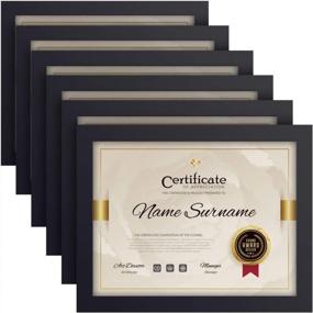 img 4 attached to 6PK Black 8.5X11 Inch Solid Wood Document/Certificate Frame W/ High Definition Glass - Display Diplomas & Standard Paper Size
