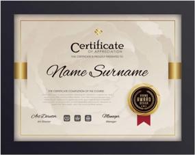 img 3 attached to 6PK Black 8.5X11 Inch Solid Wood Document/Certificate Frame W/ High Definition Glass - Display Diplomas & Standard Paper Size