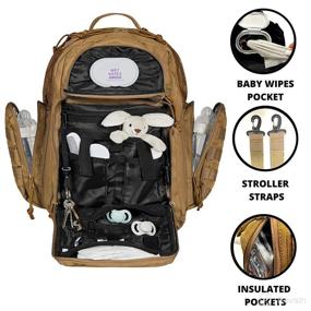 img 3 attached to Phil & Jack Tactical Military Style Dad Diaper Bag Backpack: Changing Station, Travel Bassinet, Unisex Men Women's Diaper Bag, Ideal New Dad Gift with Patches