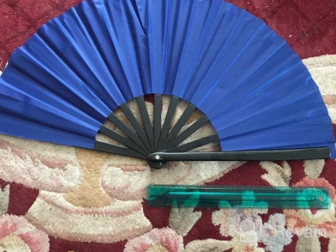 img 1 attached to Chinese/Japanese Folding Nylon-Cloth Hand Fan - Amajiji Large Women'S Gift Craft Dance Fan review by Cori Nance