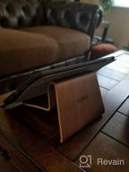 img 1 attached to SAMDI Wood Tablet Stand: Stylish Black Walnut Holder For IPad, Kindle, And Other Tablets (4-13 Inch) review by Justin Spence