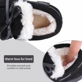 img 2 attached to Comfy & Durable Toddler Moccasin House Shoes With Memory Foam Sole For Indoor- Outdoor Wear