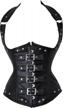 blidece women's fashion pu leather halter shoulder straps underbust corset top 2 logo