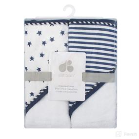 img 3 attached to 👶 Newborn Infant Toddler Hooded Bath Towel Set, Navy/White, Unisex - Improved SEO