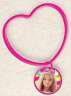 amscan barbie sparkle heart bracelet with charm party favor, magenta, 2 3/4 logo