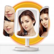 kingmas vanity makeup mirror with lights and 3 magnifications, sunset lamp, touch control, rechargeable, portable led mirror - ideal women's gift logo