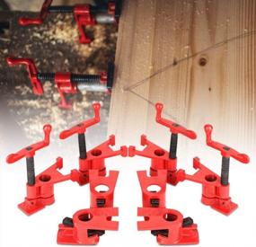 img 3 attached to 4 Pack Bessey H-Style Pipe Clamps For Woodworking - Heavy Duty 3/4" Cast Iron Clamp Set With Quick Release For Wood Gluing In Red