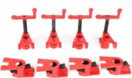 4 pack bessey h-style pipe clamps for woodworking - heavy duty 3/4" cast iron clamp set with quick release for wood gluing in red logo