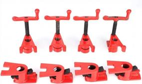 img 4 attached to 4 Pack Bessey H-Style Pipe Clamps For Woodworking - Heavy Duty 3/4" Cast Iron Clamp Set With Quick Release For Wood Gluing In Red