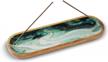 folkulture 12 inch mango wood incense burner holder with green agate - stylish home décor accessory for insence sticks logo