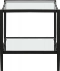 img 2 attached to Stylish And Functional: Hera Blackened Bronze Square Side Table With Clear Shelf (20 Inch Wide)