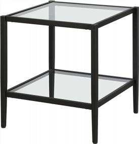 img 1 attached to Stylish And Functional: Hera Blackened Bronze Square Side Table With Clear Shelf (20 Inch Wide)