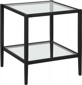 img 4 attached to Stylish And Functional: Hera Blackened Bronze Square Side Table With Clear Shelf (20 Inch Wide)