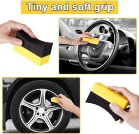 img 2 attached to 🚗 Ultimate Tire Applicator Dressing Shine Sponge - Premium Color Polishing Scrubber & Waxing Pad for Car Glass, Painted Steel & Porcelain