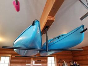 img 3 attached to StoreYourBoard 2 Kayak Ceiling Storage Rack, Adjustable Mount, Holds 2 Kayaks Or Canoes, Overhead Garage Hanger
