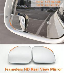 img 1 attached to 👁️ Pincuttee Blind Spot Car Mirror 2 Pack: Wide Angle HD Glass Frameless Convex Rear View Mirrors for Universal Fit