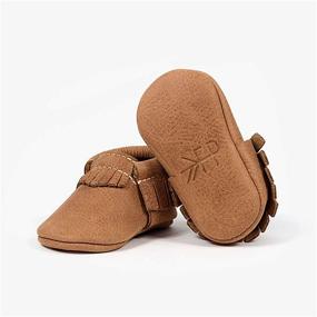 img 3 attached to Premium Soft Leather Moccasins for Boys: Freshly Picked Slippers