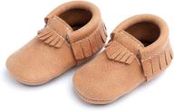 premium soft leather moccasins for boys: freshly picked slippers logo