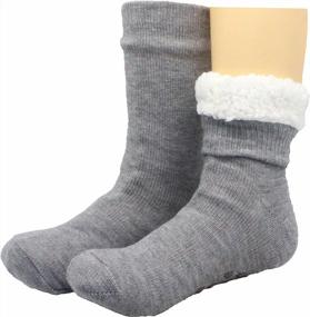 img 1 attached to 3 Pairs Of FRALOSHA Men'S Winter Warm Fuzzy Lined Non-Slip Slippers Socks - Soft Reading Socks For Maximum Comfort