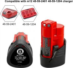 img 2 attached to Maximize Your Power Tools With Energup Upgraded 12V 3000MAh Lithium-Ion Battery For Milwaukee M12 - 2 Pack