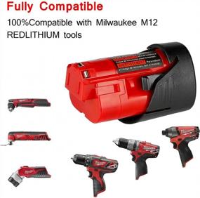 img 3 attached to Maximize Your Power Tools With Energup Upgraded 12V 3000MAh Lithium-Ion Battery For Milwaukee M12 - 2 Pack