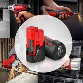 img 1 attached to Maximize Your Power Tools With Energup Upgraded 12V 3000MAh Lithium-Ion Battery For Milwaukee M12 - 2 Pack