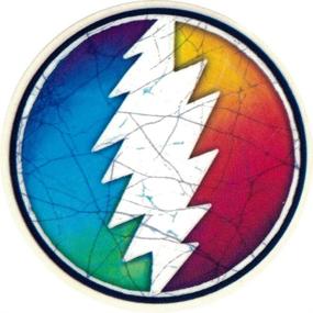 img 1 attached to 🌈 Grateful Dead Rainbow Lightning Bolt Dye Sky - Small Circular Bumper Sticker or Laptop Decal (2.25")