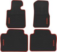 🚗 biosp car floor mats for bmw 3 series f30 320i 328i 335i 2012-2018: front and rear heavy duty rubber liner set in black and red - custom fit for all weather: odorless and vehicle carpet protection logo