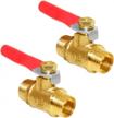 2-pack joywayus 1/4" male hose pipe tubing fitting brass mini ball valve shut off switch with 180 degree operation handle. logo