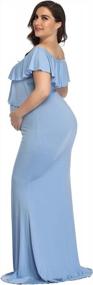 img 2 attached to Stylish Maternity Maxi Dress With Ruffles And Stretchy Fabric - Ideal For Pregnancy Photography Shoots