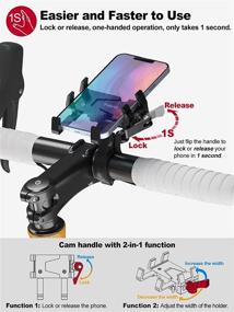 img 2 attached to Tiakia 2022 Bike Phone Mount Holder: Premium Aluminum Motorcycle & Bicycle Clamp, 360° Rotation, Universal Fit for 4.5-7 Inch Phones - Black-1