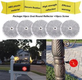 img 1 attached to 🚦 10pcs White Round Reflector with Center Mounting Hole and 10pcs #8x3/4'' (M4x20mm) 304 Stainless Steel Screw for Road Safety, Mailboxes, Tunnels, Cars - D-020-W