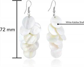 img 1 attached to Handcrafted White Kabibe Shell Circle Earrings By AeraVida: Enchanting Dangle Style