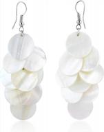 handcrafted white kabibe shell circle earrings by aeravida: enchanting dangle style logo