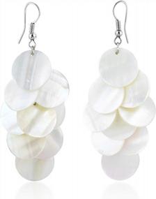 img 4 attached to Handcrafted White Kabibe Shell Circle Earrings By AeraVida: Enchanting Dangle Style
