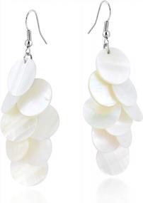 img 3 attached to Handcrafted White Kabibe Shell Circle Earrings By AeraVida: Enchanting Dangle Style