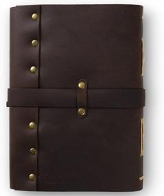 img 1 attached to Ancicraft Handmade Leather Journal - A5 Diary With Strap Buckle And Blank Craft Paper - Perfect Gift For Him Or Her