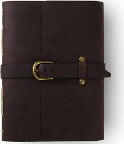 img 3 attached to Ancicraft Handmade Leather Journal - A5 Diary With Strap Buckle And Blank Craft Paper - Perfect Gift For Him Or Her