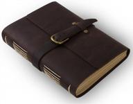ancicraft handmade leather journal - a5 diary with strap buckle and blank craft paper - perfect gift for him or her logo