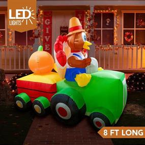 img 3 attached to 8Ft Thanksgiving Inflatable Turkey Driving Car Decor With LED Lights - Perfect For Indoor/Outdoor Parties, Yard, Garden, And Lawn Fall Decorations By Joiedomi