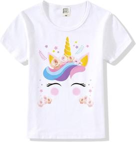 img 4 attached to 🦄 Ultra Unicorn Birthday: Girls' Clothing T Shirt with Short Sleeves - Top Choice for Tees & Blouses