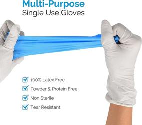 img 3 attached to 100 Pcs Disposable Exam Gloves, Blue Latex-Free Gloves for Cleaning, Powder-Free and Ideal for All Purposes